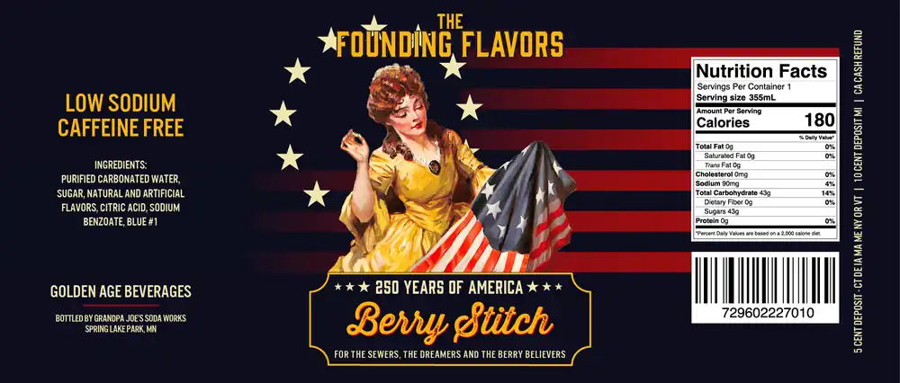 Golden Age Beverages - The Founding Flavors Collection - Betsy Ross Blue Raspberry Soda