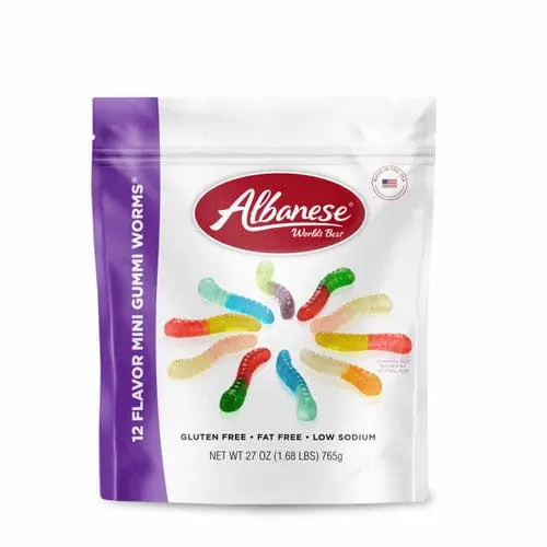 Albanese 12 Flavor Mini Gummi Worms, 27 oz
