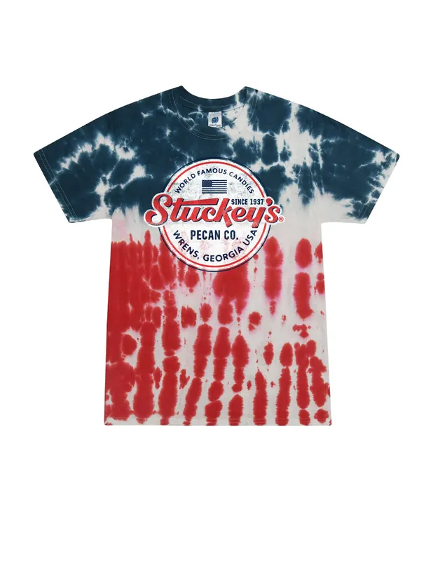 Stuckey‘s® Made in the USA Tie-Dye Tee Officially Licensed Patriotic Graphic Shirt