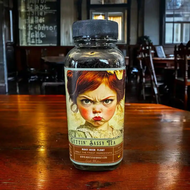 Getting Sassy Vintage Tantrum Child Sassafras root beer Tea