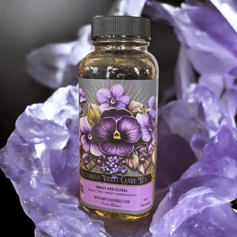 Vintage Victorian Violet Candy Tea Candied French Tea in Jar