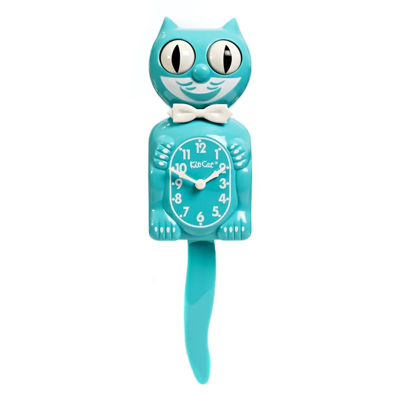 Vibrant Blue Turquoise Kit-Cat Klock