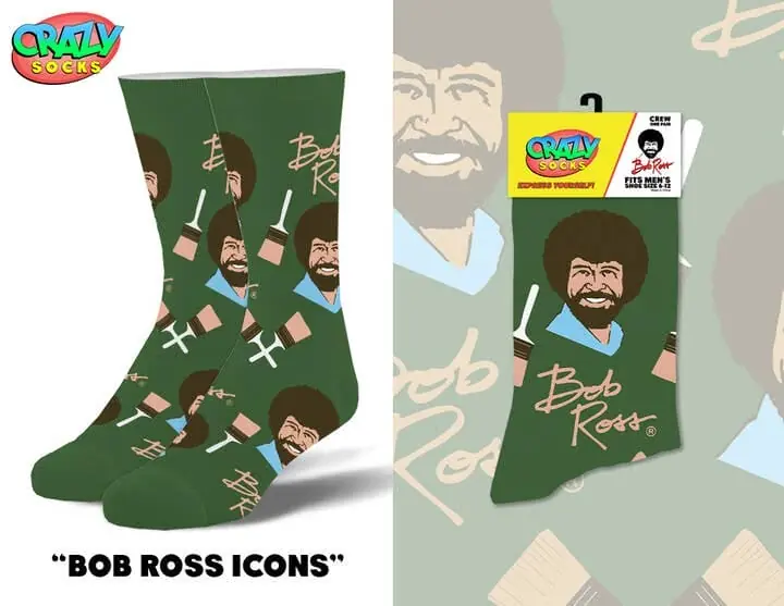 Bob Ross Icons - Mens Crew Folded