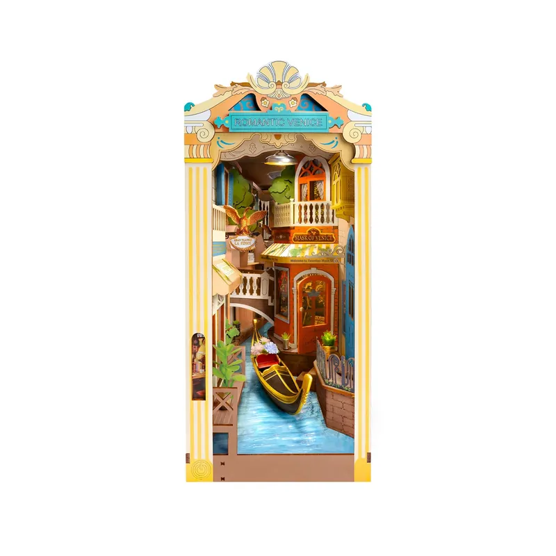 DIY Book Nook Kit Romantic Venice with Dust Cover
