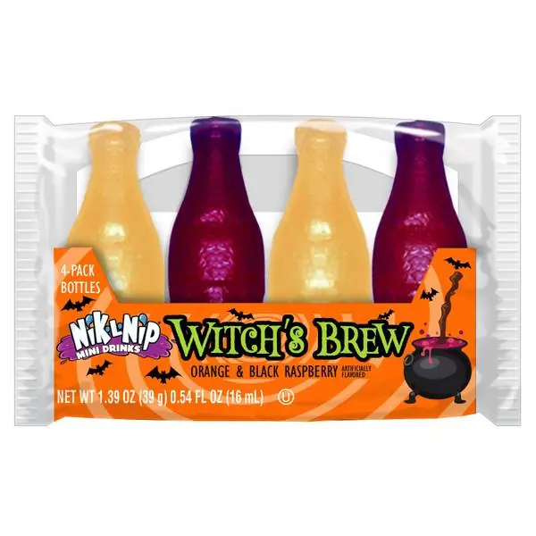 Nik-L-Nip Witch‘s Brew Mini Drinks, 4pk Wax Bottles