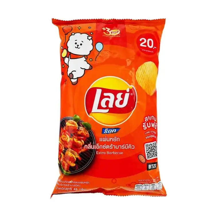 Lay‘s Thailand [Exclusive Thai Flavor] Extra Barbecue Potato Chips, 48g
