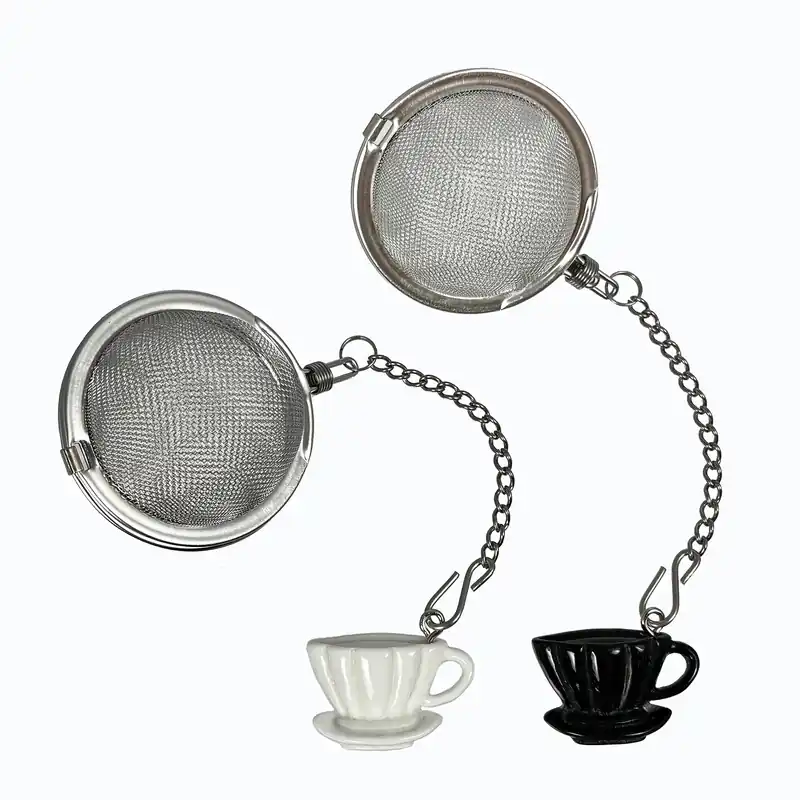 White and Black Teacup Tea Infusers