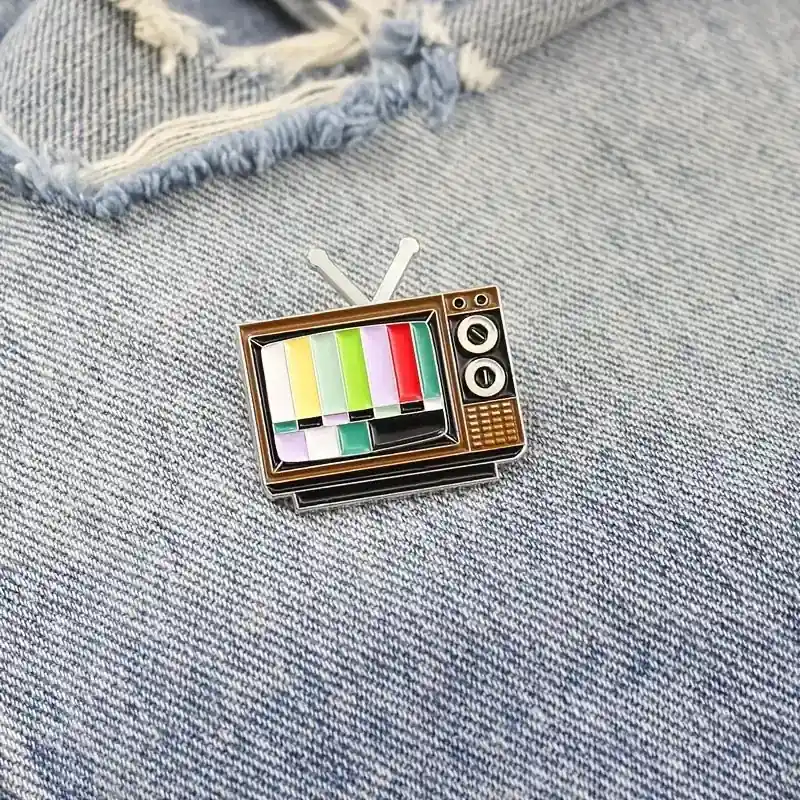 Retro TV Pin Cartoon Brooch Enamel