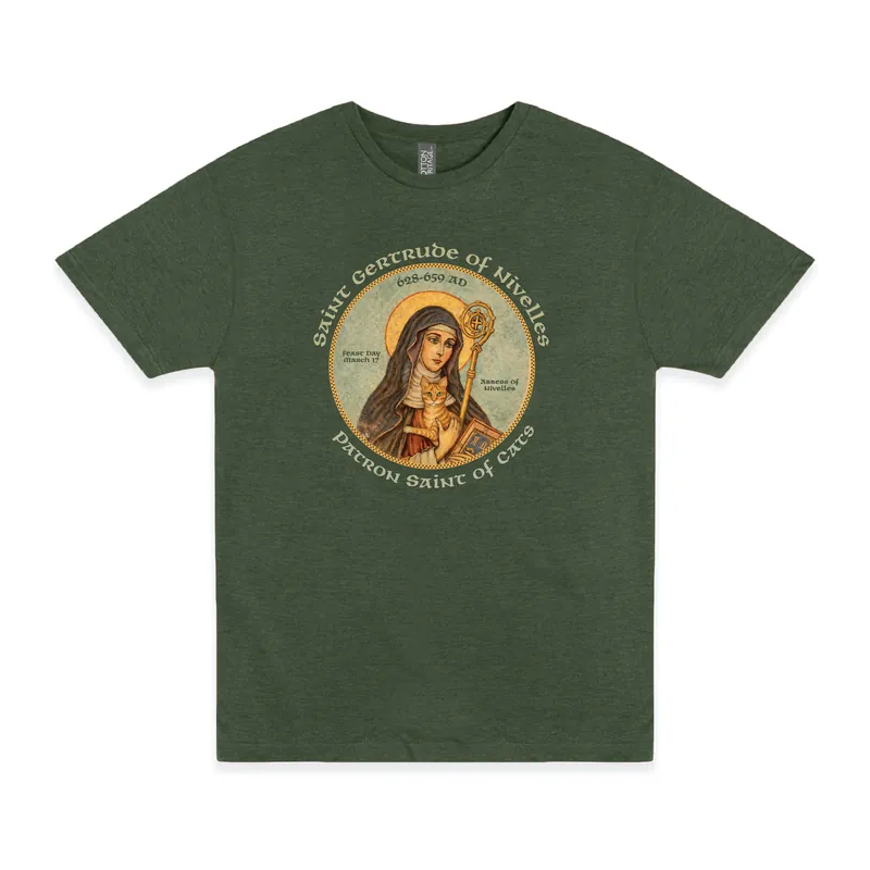 Saint Gertrude of Nivelles Patron Saint of Cats Tee