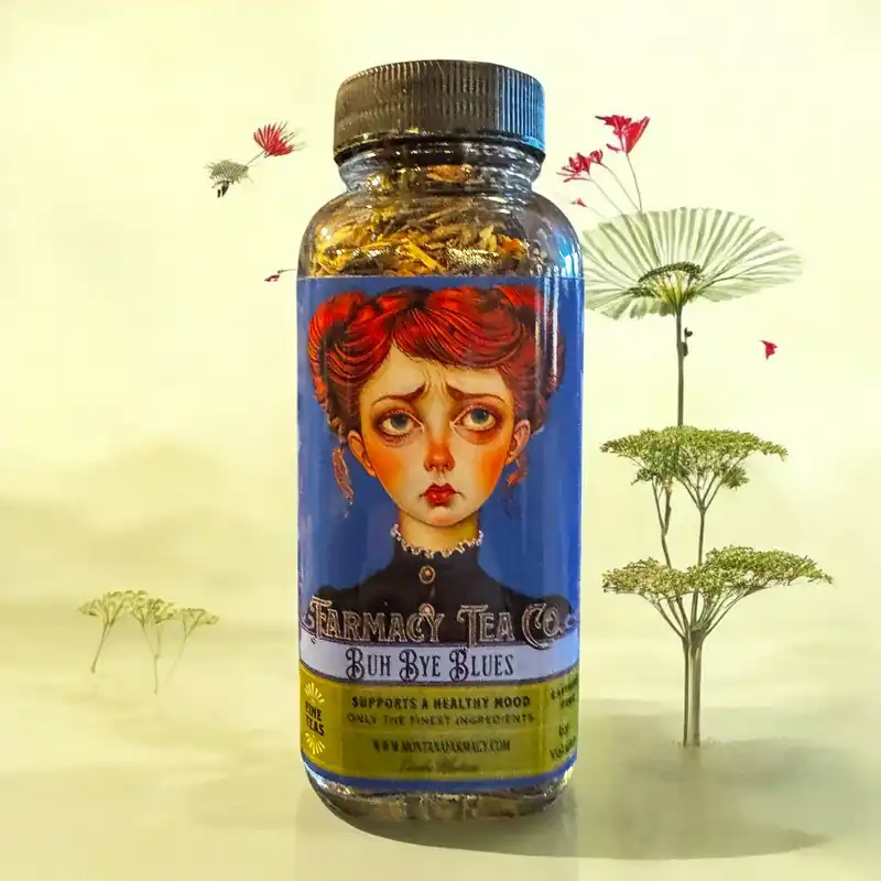 Buh Bye Blues Mental Wellness & Sad Support Vintage Tea