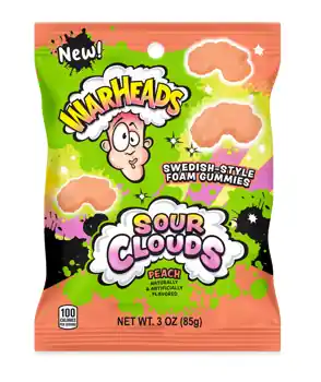 Warheads Sour Clouds Peg Bag Peach 3oz
