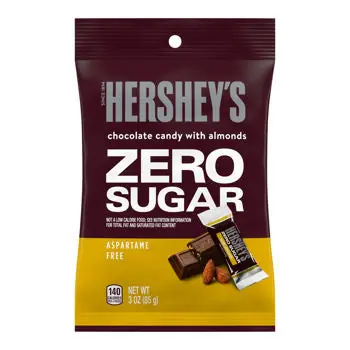 Hershey‘s Zero Sugar Chocolate With Almonds Miniatures Peg Bag 3oz