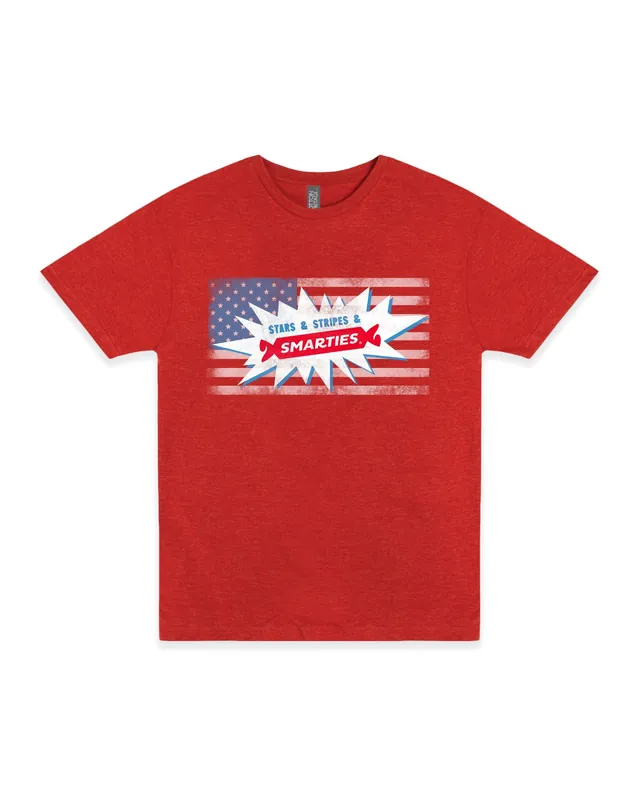 Smarties® Stars & Stripes & Smarties® Patriotic Candy Tee Celebrate 250 Years! Vintage Americana Flag Shirt