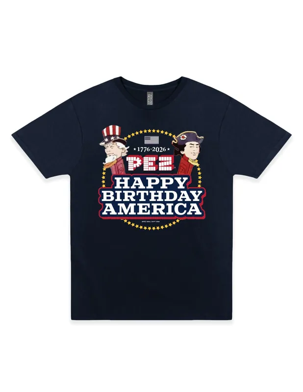 PEZ® Happy Birthday America T-Shirt – 1776–2026 Patriotic Tee America 250 Celebration