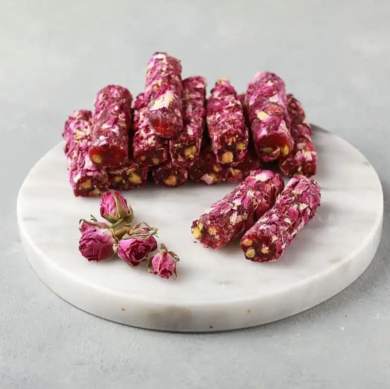 Çelebioğulları Turkish Delight Lokum Fingers Sticks With Pistachio and Rose Petals