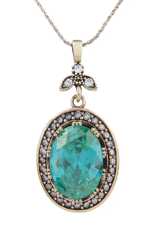 Beyisa Authentic Series Aquamarine Blue Stone Necklace 925 Sterling Silver