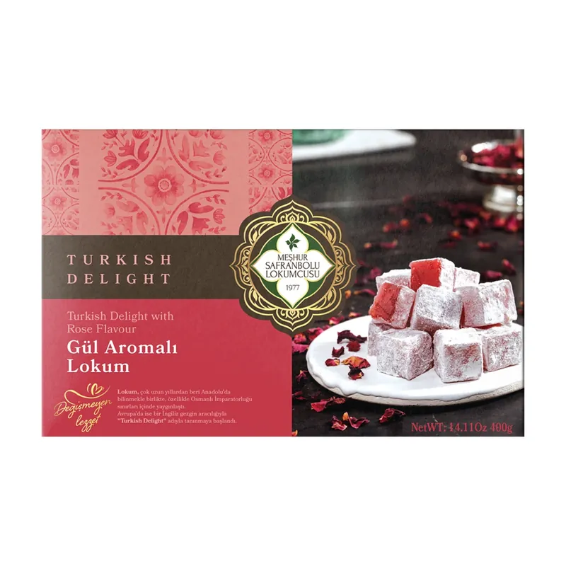 Meşhur Safranbolu Lokumcusu Rose Turkish Delight 400g (14.11 oz)