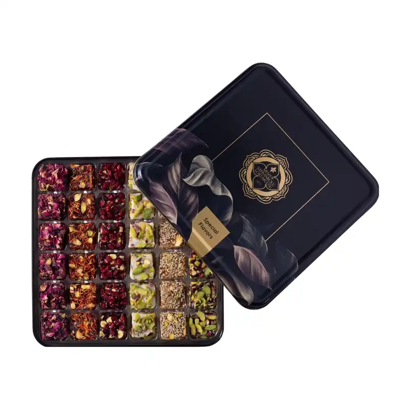 Meşhur Safranbolu Lokumcusu Mixed Wick Turkish Delight Metal Box 600g (21.16 oz)