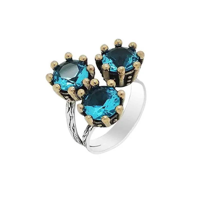 Beyisa Söğütlü Series Aquamarine Ring 925 Sterling Silver