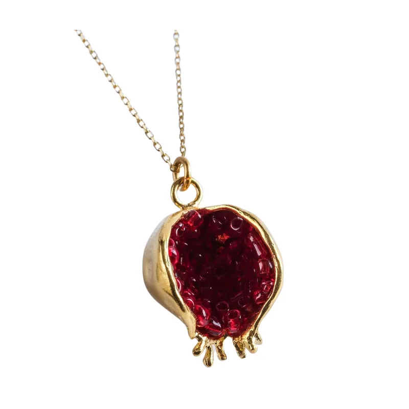 Beyisa Abundance Series Red Pomegranate Necklace 925 Sterling Silver