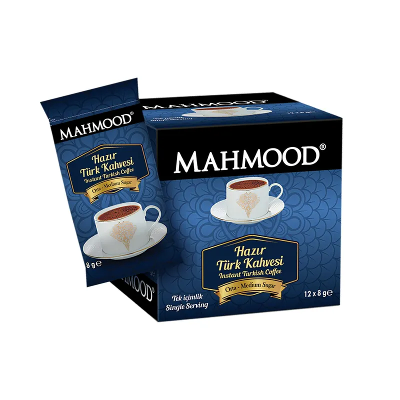 Mahmood Instant Turkish Coffee Sticks Medium Sweet 12 x 8g