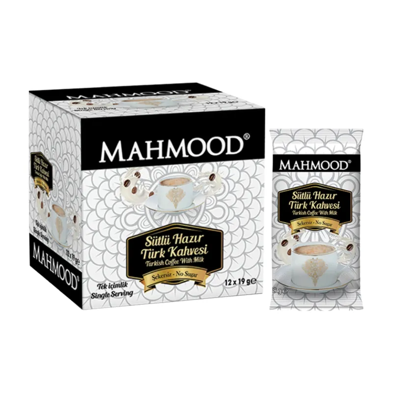 Mahmood Instant Turkish Coffee Sticks with Milk Sugar Free 12 x 19g