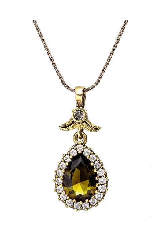 Beyisa Yellow Citrine Hürrem Sultan Necklace 925 Sterling Silver