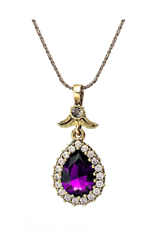 Beyisa Purple Amethyst Hürrem Sultan Necklace 925 Sterling Silver
