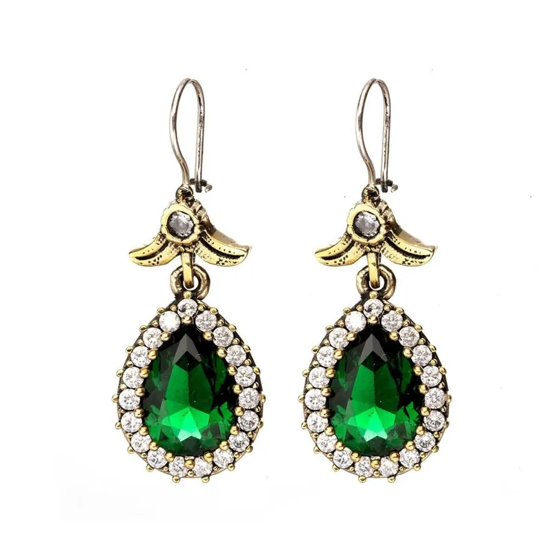 Beyisa Green Jade Emerald Hürrem Didar Sultan Earrings 925 Sterling Silver
