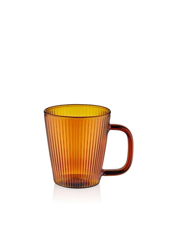 The Mia Striped Borosilicate Glass Mug Amber 130ml (4.29 fl oz)