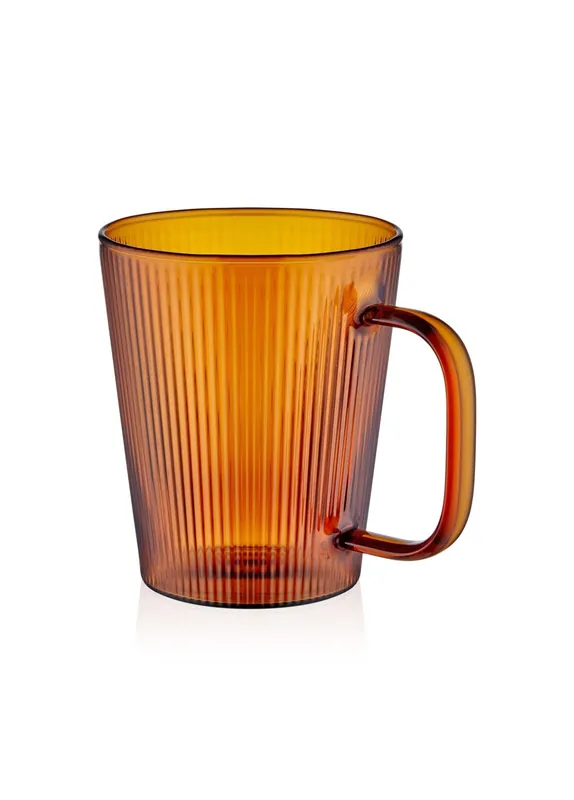 The Mia Striped Borosilicate Glass Mug Amber 400ml (13.53 fl oz)