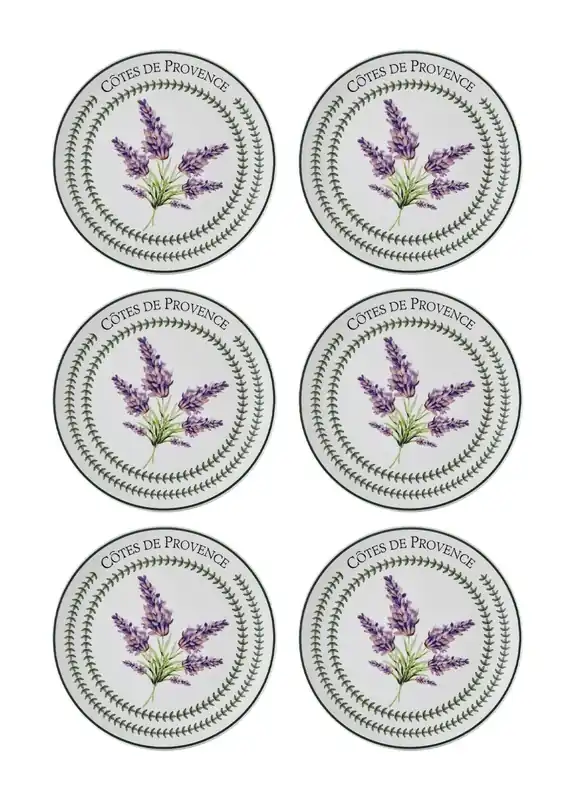 The Mia Provence Lavender Ceramic Cake Plate Set of 6 - Elegant 19 cm Dessert Plates