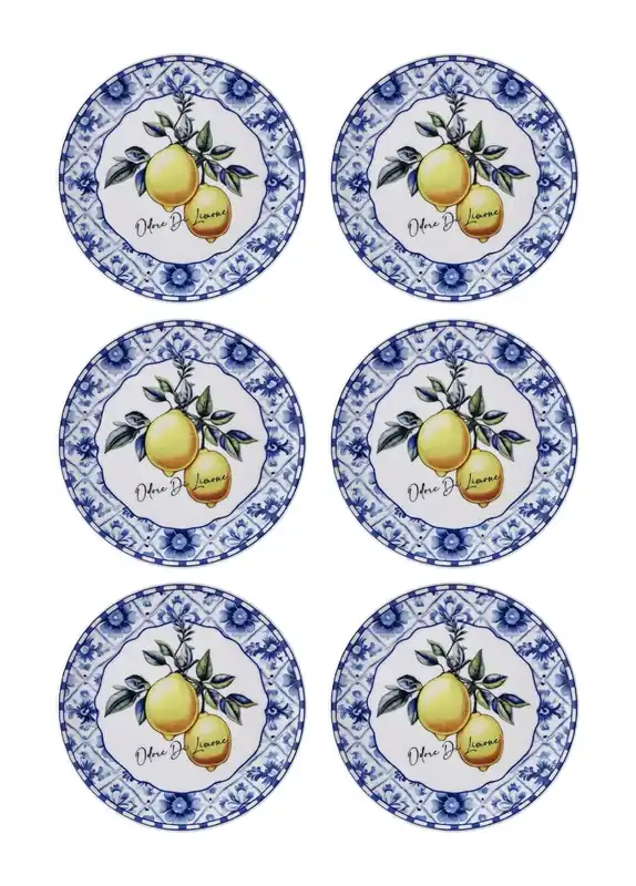 The Mia Odore Di Limone Cake Plate Set of 6 19 cm ODL0001
