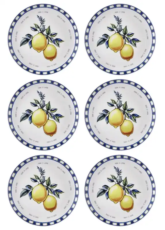 The Mia Odore Di Limone Serving Plate Set of 6 26 cm ODL004