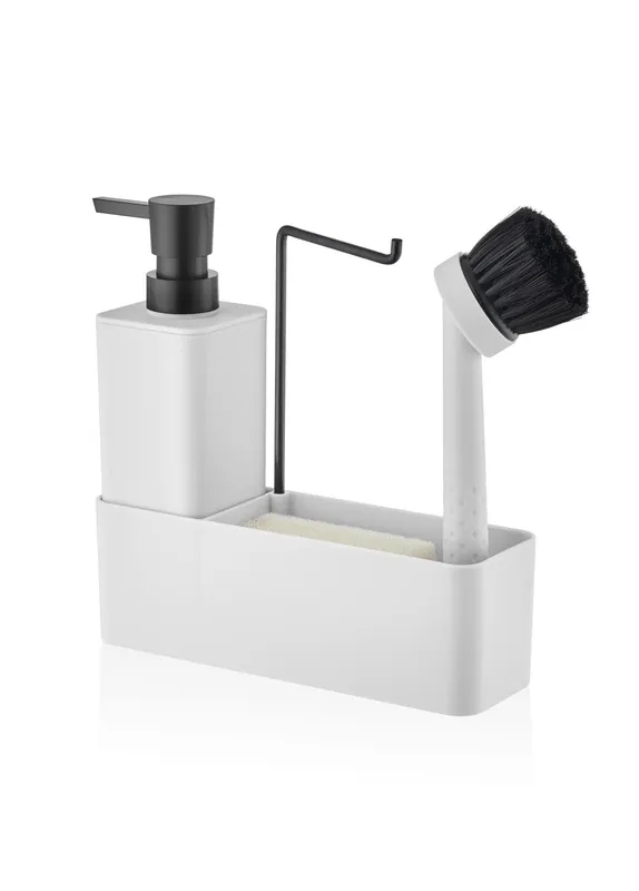 The Mia Plain Liquid Soap Dispenser Set White