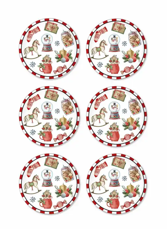 The Mia Globe Cake Plate Set of 6 19 cm - Elegant & Durable Ceramic Dessert Plates