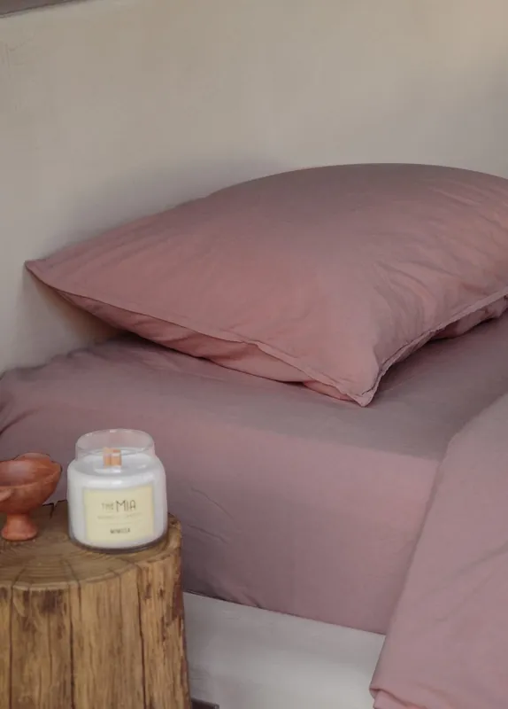The Mia Cotta Old Rose Double Bed Sheet 260x240 Cm