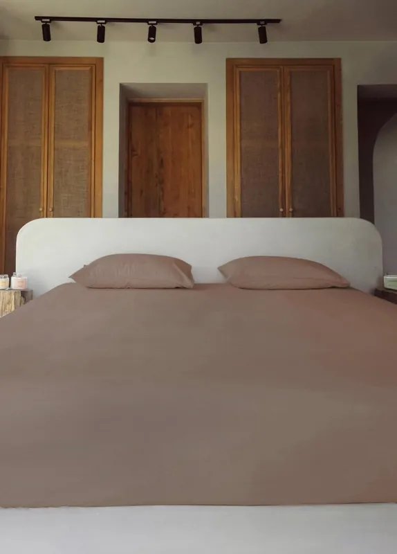 The Mia Cotta Wood Smoke Double Bed Sheet 260x240 Cm