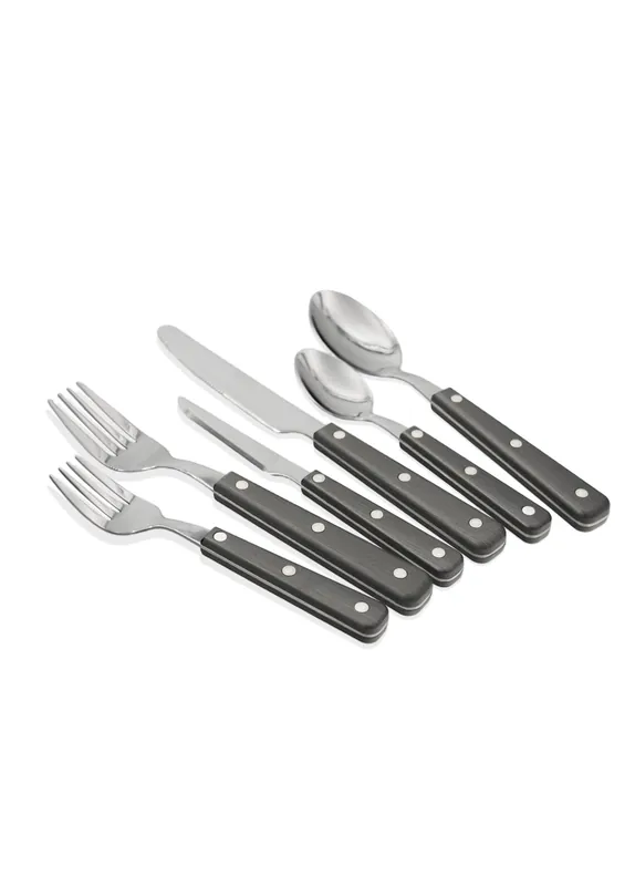 The Mia Dark Cutlery Set 36 Pieces