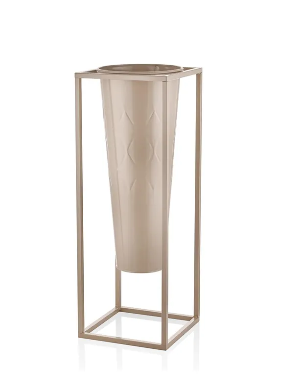 The Mia Prism Vase & Flowerpot Caramel 80x30x30 cm