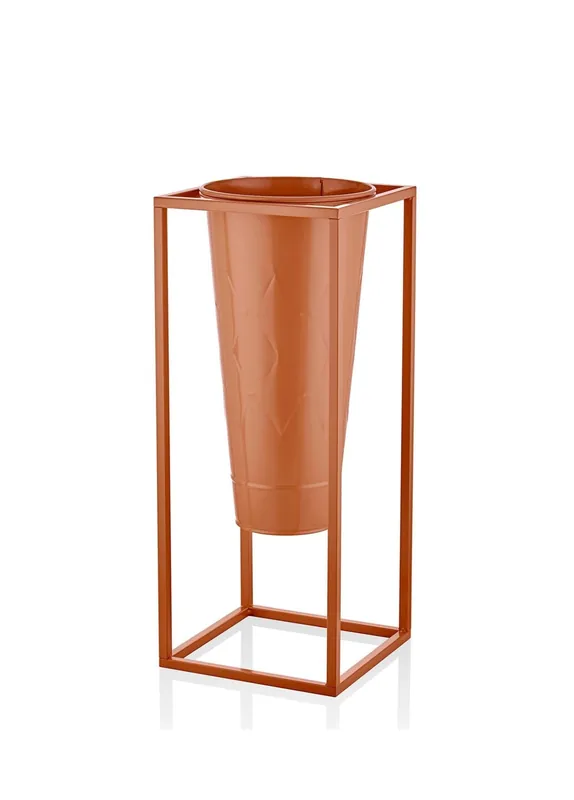 The Mia Prism Vase & Flowerpot Terracotta 70x30x30 cm