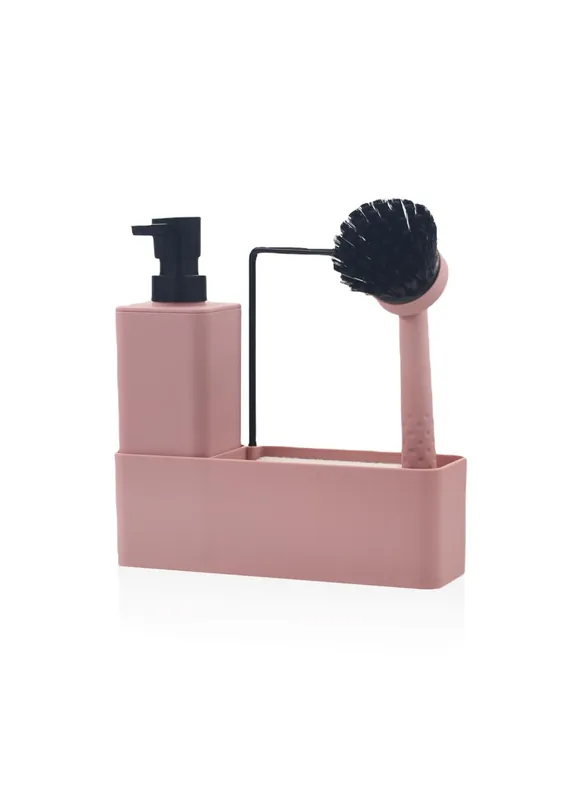 The Mia Plain Liquid Soap Dispenser Set Pink