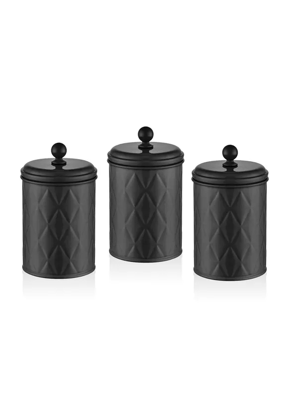 The Mia Prism Tea Sugar Coffee Jar Black 1 Lt