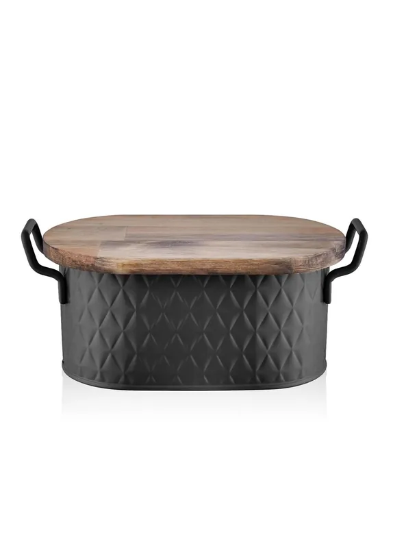 The Mia Prism Bread Storage Box Black 40x22x18 cm