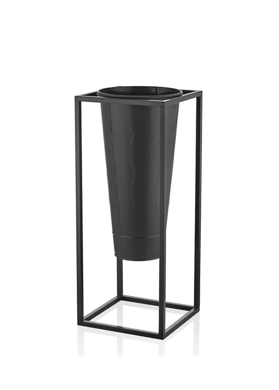 The Mia Prism Vase & Flower Pot Black 70x30x30 cm