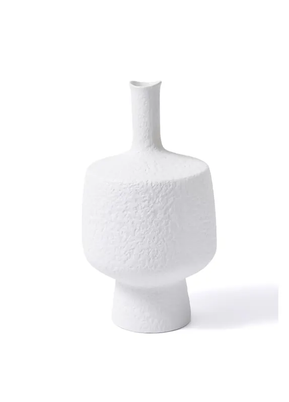 The Mia Licia Ceramic Vase White 18x18x37 cm