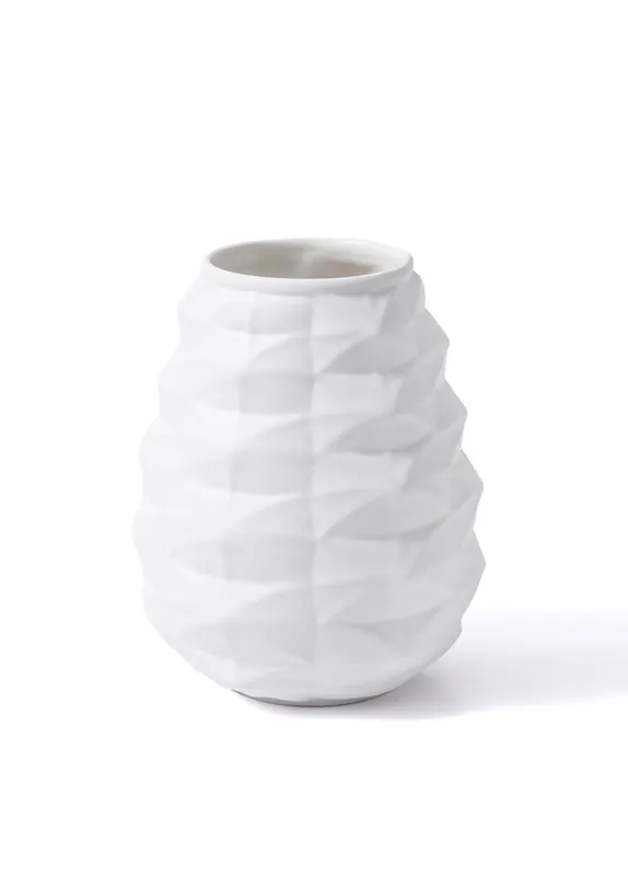 The Mia Licia Ceramic Vase White 21x21x27 cm