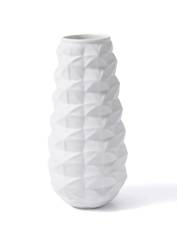 The Mia Licia Ceramic Vase White 17x17x37 cm