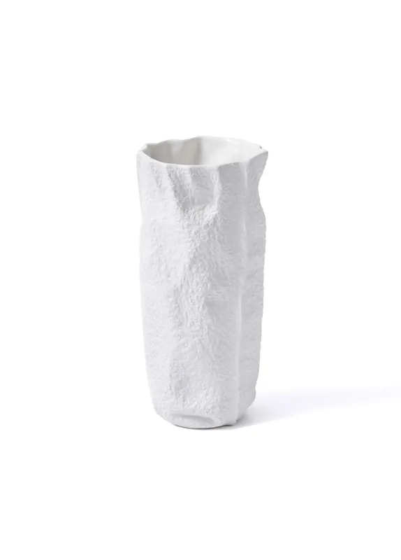 The Mia Licia Ceramic Vase White 12x8x26 cm