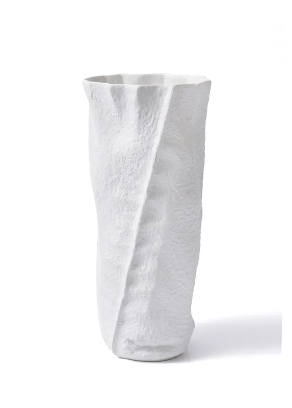 The Mia Licia Ceramic Vase White 18x12x40 cm